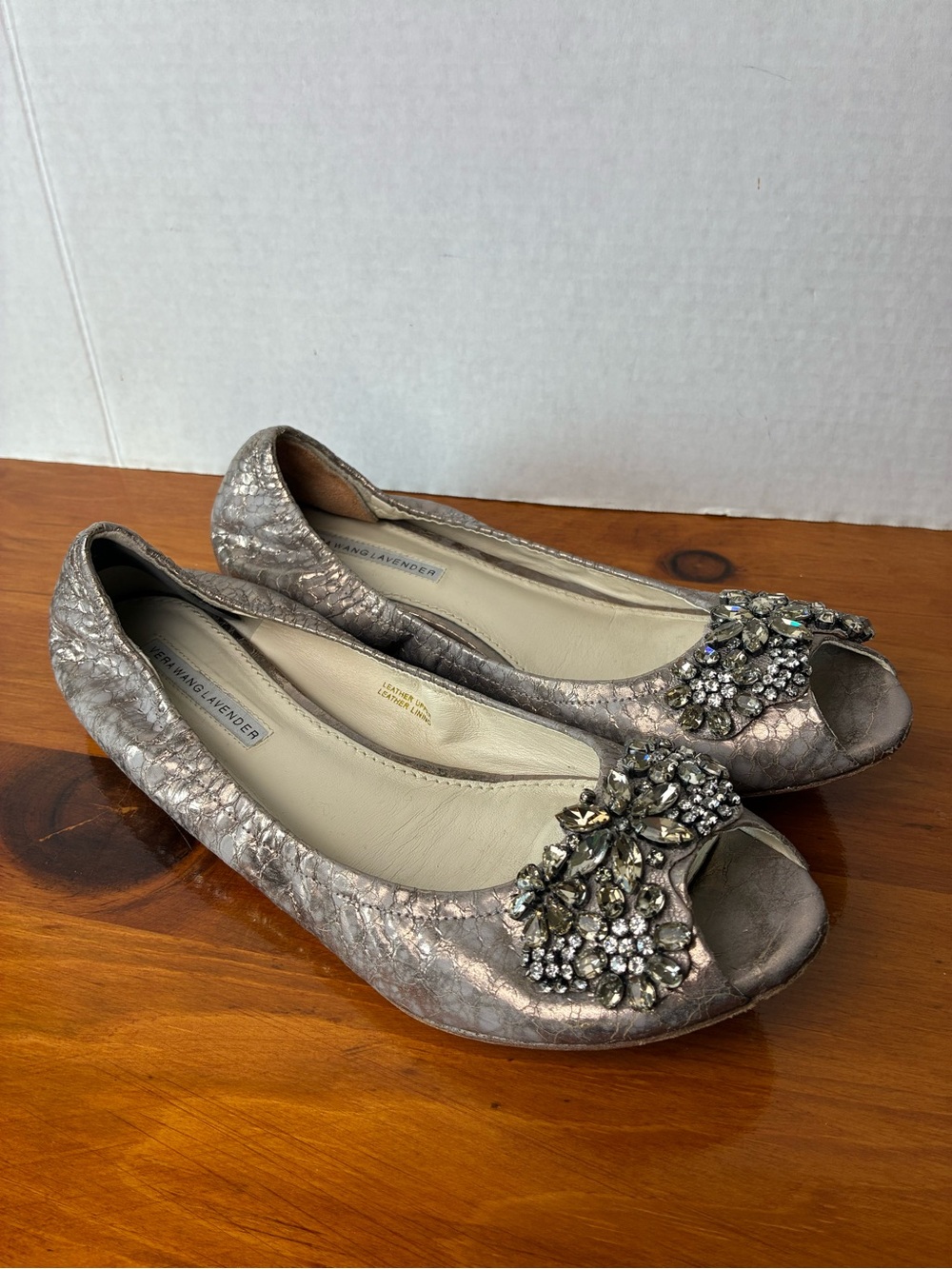 Vera Wang Lavender Label “Luna” Ballerina Flat Size10 Bejeweled